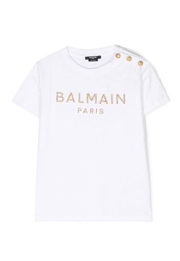 Balmain Kids logo-print short-sleeved T-shirt - Weiß