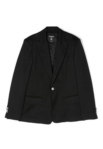 Balmain Kids single-breasted virgin-wool blazer - Schwarz