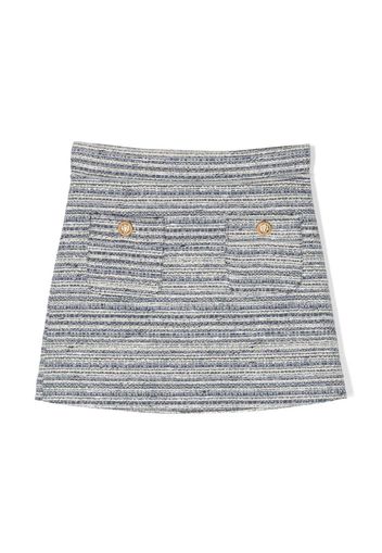 Balmain Kids patch-pockets tweed mini skirt - Weiß