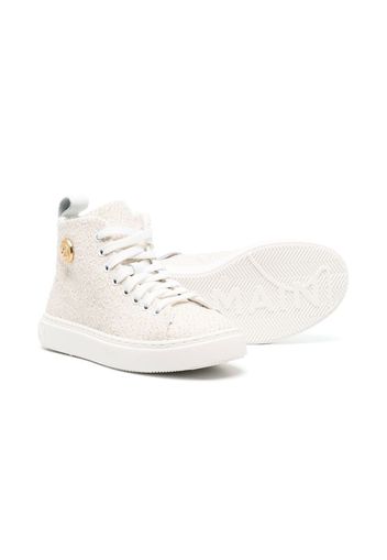 Balmain Kids logo-plaque high-top trainers - Weiß