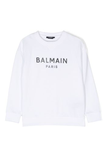 Balmain Kids logo-print cotton sweatshirt - Weiß