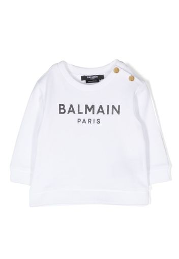 Balmain Kids logo-print cotton sweatshirt - Weiß