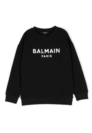 Balmain Kids logo-print cotton sweatshirt - Schwarz