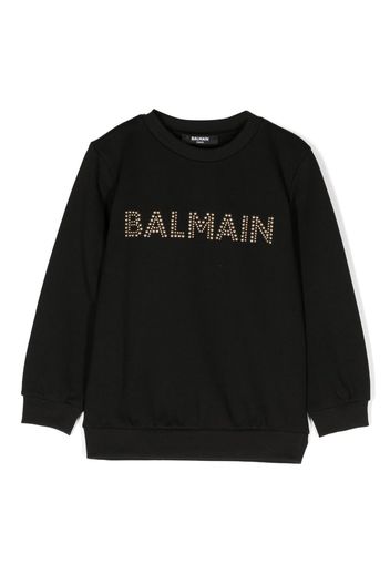 Balmain Kids Sweatshirt mit Logo-Verzierung - Schwarz