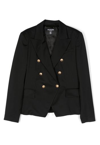 Balmain Kids double-breasted wool blazer - Schwarz