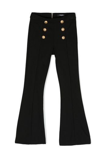 Balmain Kids decorative-button flared trousers - Schwarz