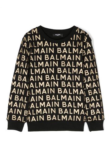 Balmain Kids logo-print cotton sweatshirt - Schwarz