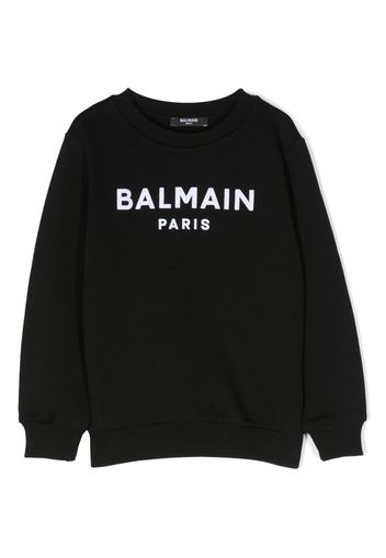 Balmain Kids logo-print cotton sweatshirt - Schwarz