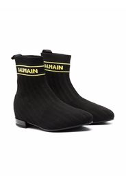 Balmain Kids TEEN Stiefeletten in Strickoptik - Schwarz