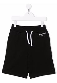 Balmain Kids logo-print detail shorts - Schwarz