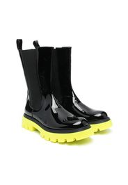 Balmain Kids TEEN Chelsea-Boots aus Lackleder - Schwarz