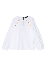 Balmain Kids long-sleeve cotton blouse - Weiß