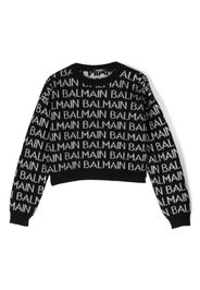 Balmain Kids intarsia-knit logo jumper - Schwarz