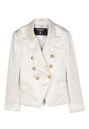 Balmain Kids double-breasted corduroy blazer - Weiß