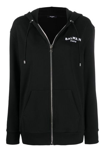 Balmain Kapuzenjacke mit Logo - Schwarz