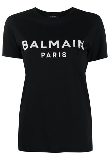 Balmain T-Shirt mit Logo-Print - Schwarz