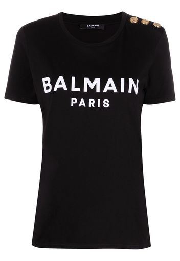 Balmain T-Shirt mit Logo-Print - Schwarz