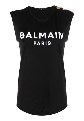 Balmain T-Shirt mit Logo-Print - Schwarz