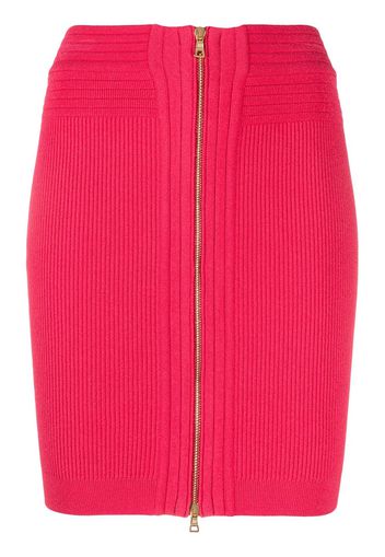 Balmain Minirock mit hohem Bund - Rosa