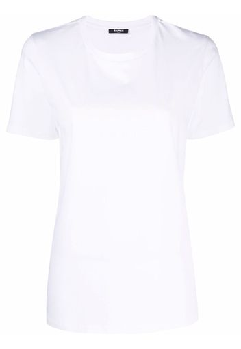 Balmain T-Shirt mit geflocktem Logo - Weiß