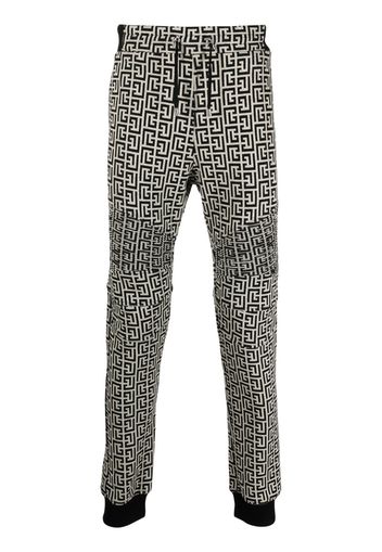 Balmain Jogginghose mit Monogramm-Print - Schwarz