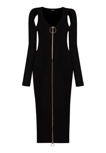 Balmain Schmales Kleid mit Cut-Out - Schwarz