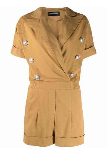 Balmain Kurzer Playsuit - Braun