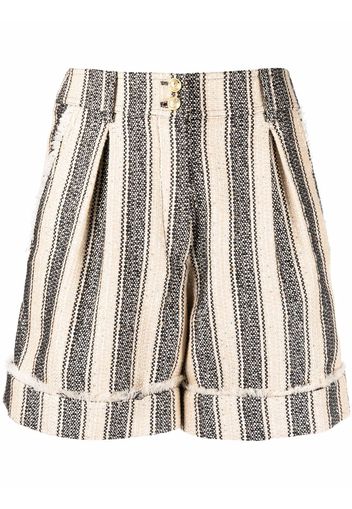 Balmain Gestreifte Pikee-Shorts - Nude