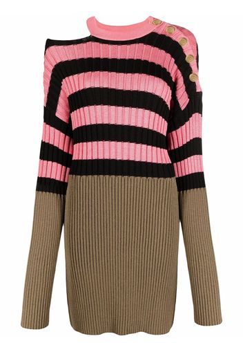 Balmain Kleid in Colour-Block-Optik - Rosa