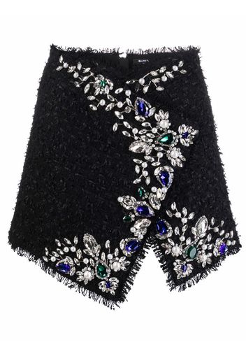 Balmain SHORT JWL EMBROIDERED WRAP SKIRT - Schwarz