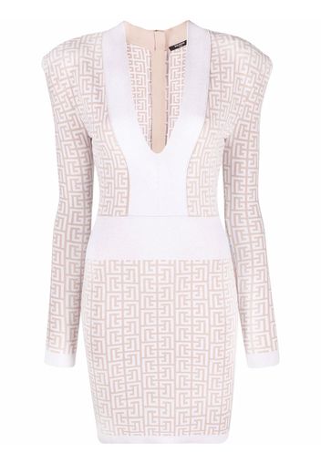 Balmain Kleid mit Muster - Nude