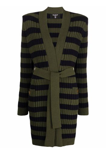 Balmain Gestreifter Cardigan - Grün