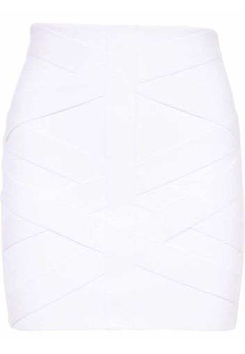 Balmain high-waisted panelled mini skirt - Weiß