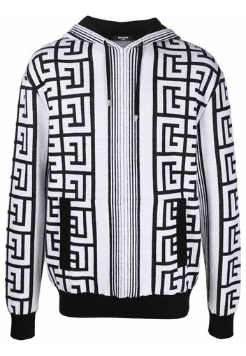 Balmain Hoodie mit Monogramm - Weiß