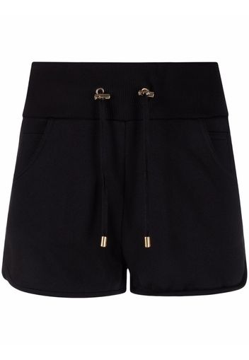 Balmain logo print knit shorts - Schwarz