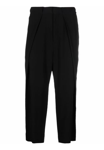 Balmain side folded crepe cropped trousers - Schwarz