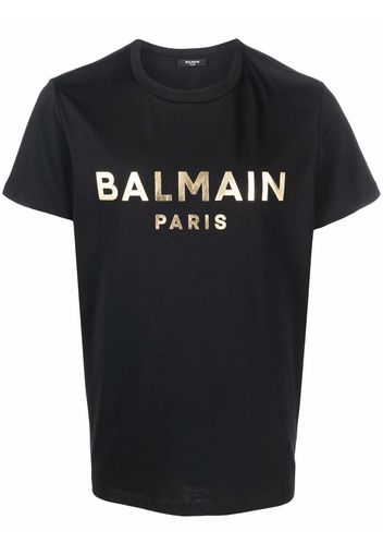 Balmain logo print T-shirt - Schwarz