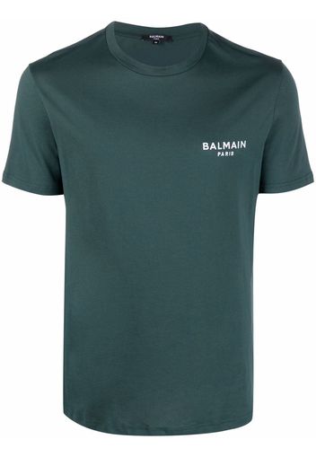 Balmain T-Shirt mit Logo-Print - Grün