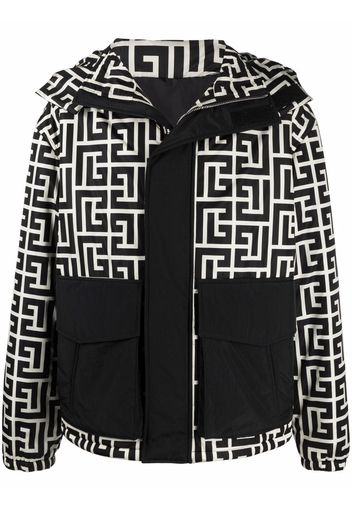 Balmain logo-print padded jacket - Schwarz