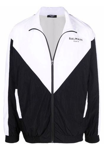 Balmain logo-print multi-cut track jacket - Schwarz