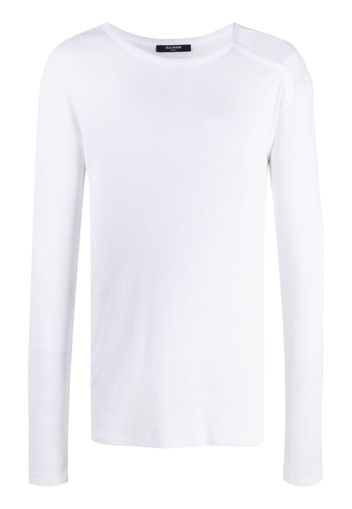 Balmain cut-out long-sleeve T-shirt - Weiß