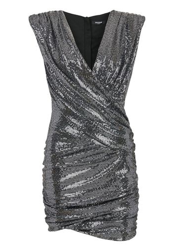 Balmain Ärmelloses Minikleid - Silber