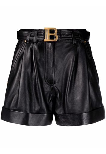 Balmain Shorts mit Logo-Schnalle - Schwarz