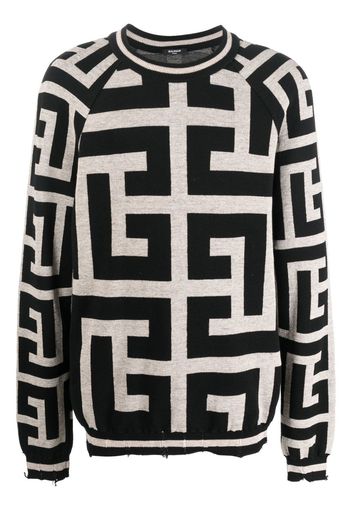 Balmain Pullover mit Logo-Print - Schwarz