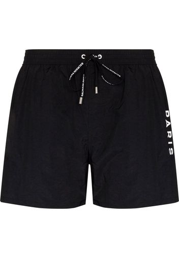 Balmain Badeshorts mit Logo-Print - Schwarz