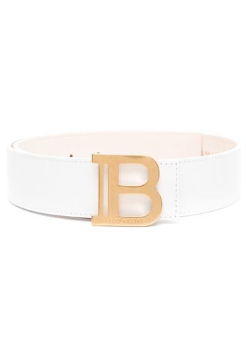 Balmain logo-plaque leather belt - Weiß