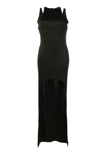 Balmain sleeveless layered long dress - Schwarz