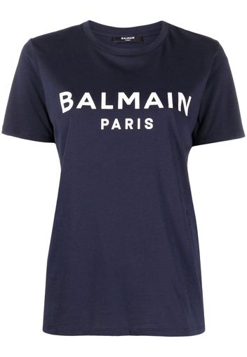 Balmain T-Shirt mit Logo-Print - Blau