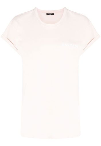 Balmain T-Shirt mit Logo-Print - Rosa