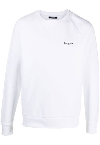 Balmain flocked-logo sweatshirt - Weiß